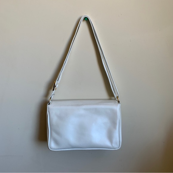 80s White Leather Crossbody - Picture 3 of 8